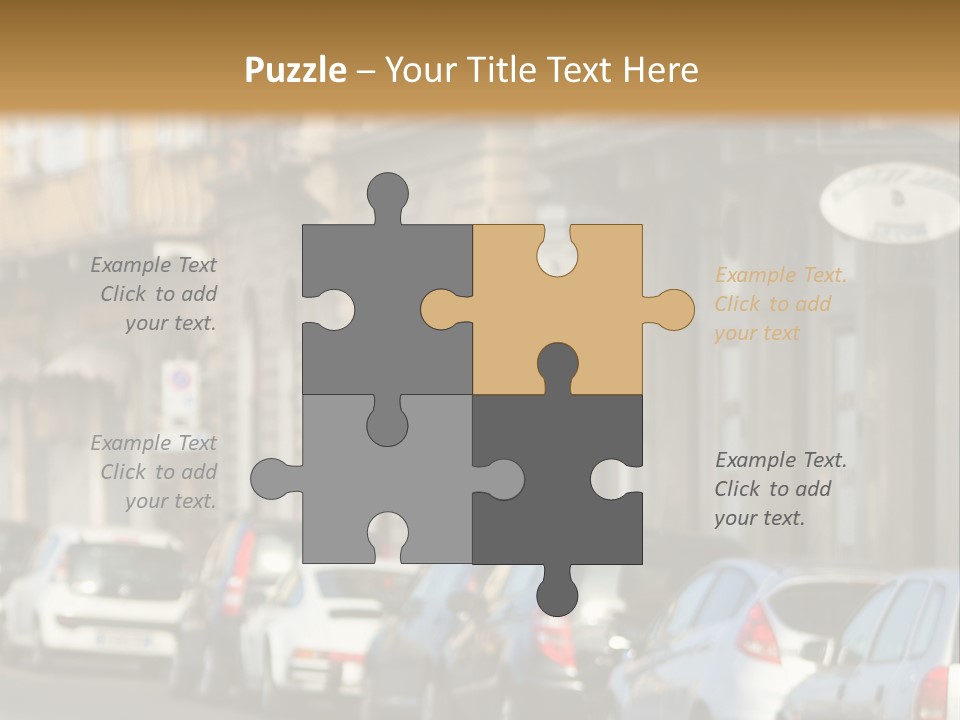 Cars By The Road PowerPoint Template