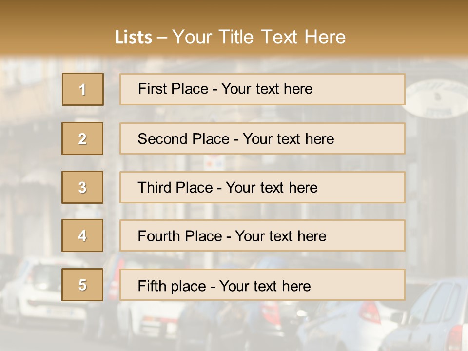 Cars By The Road PowerPoint Template