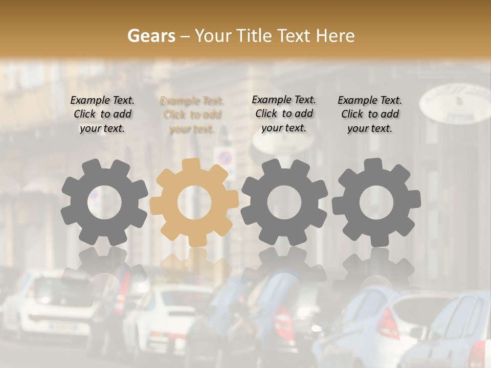 Cars By The Road PowerPoint Template