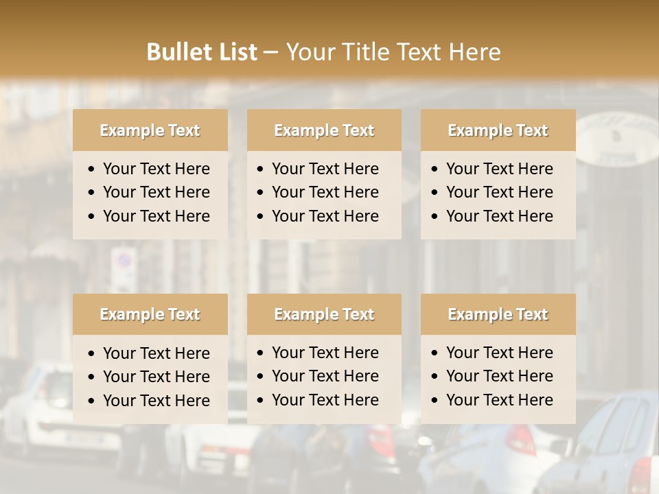 Cars By The Road PowerPoint Template