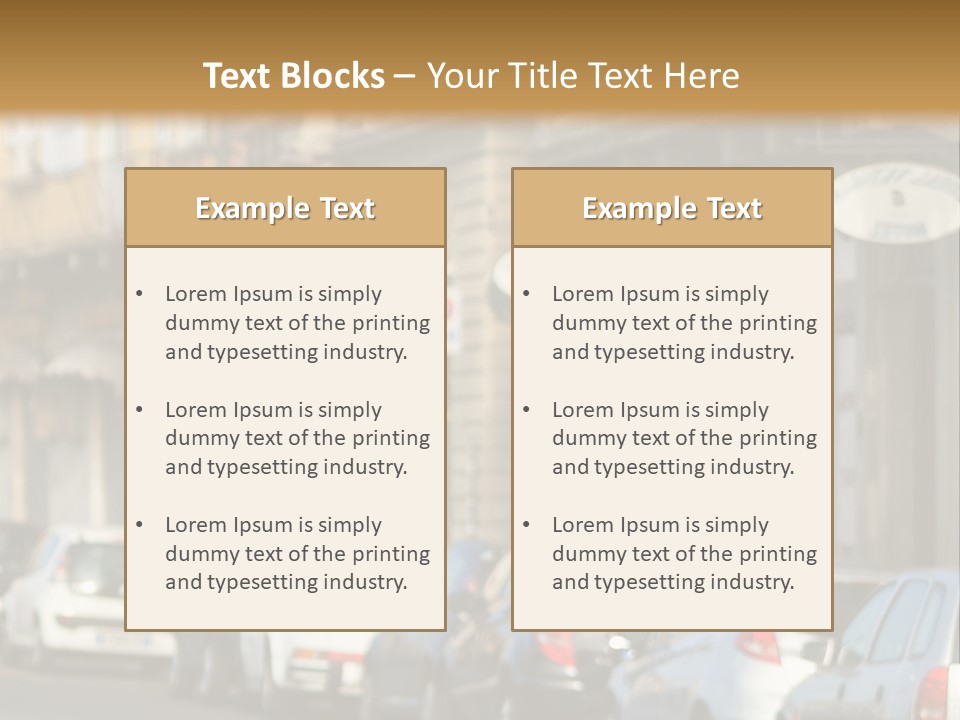 Cars By The Road PowerPoint Template