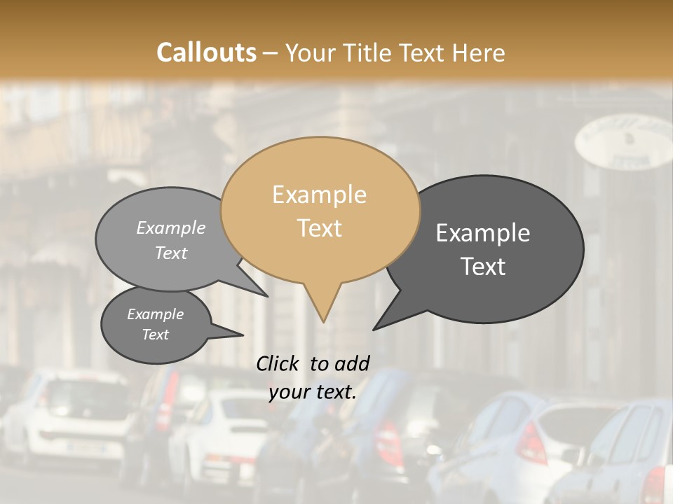 Cars By The Road PowerPoint Template