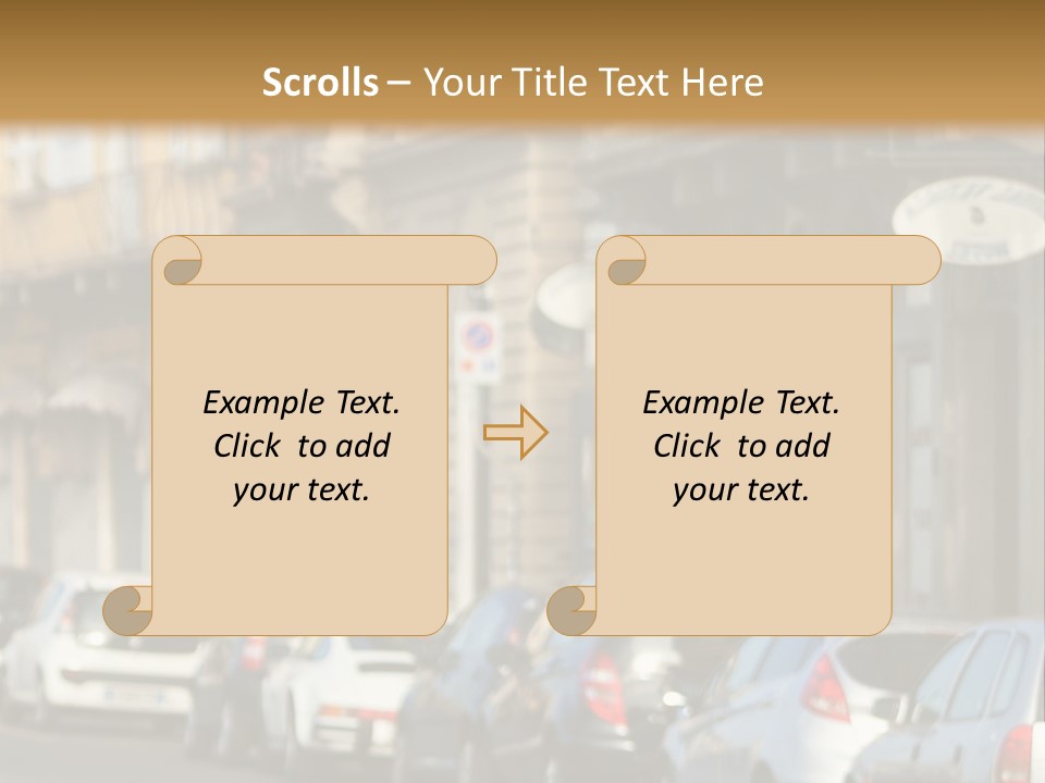 Cars By The Road PowerPoint Template