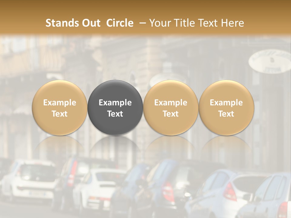 Cars By The Road PowerPoint Template