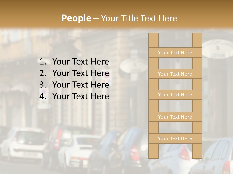 Cars By The Road PowerPoint Template