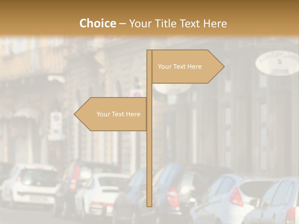 Cars By The Road PowerPoint Template