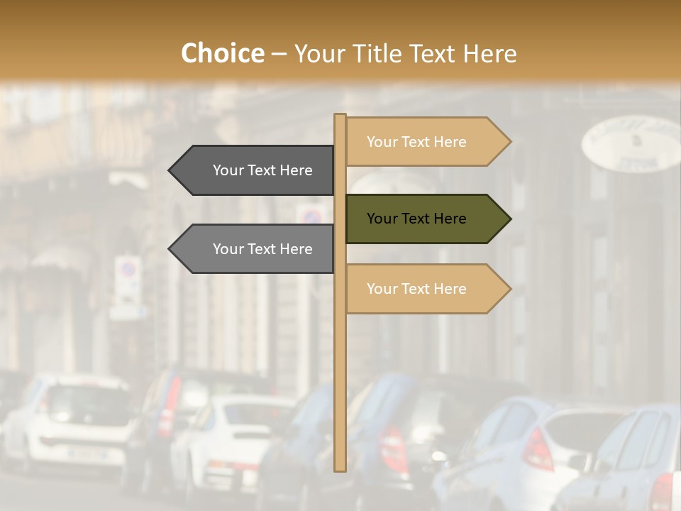 Cars By The Road PowerPoint Template