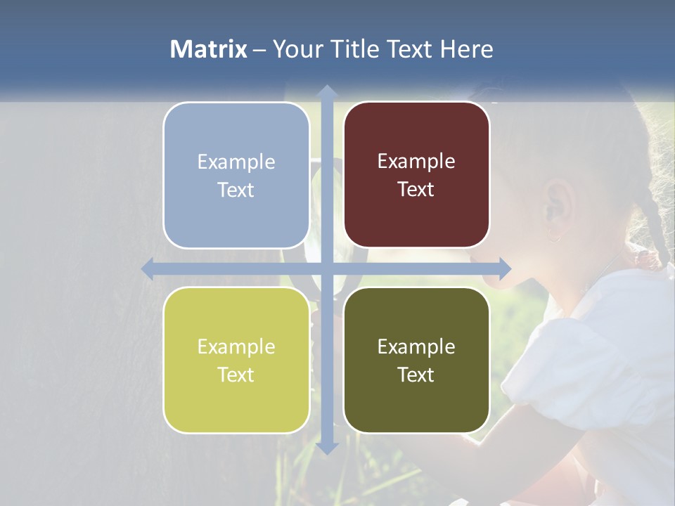 Girl With A Magnifying Glass PowerPoint Template