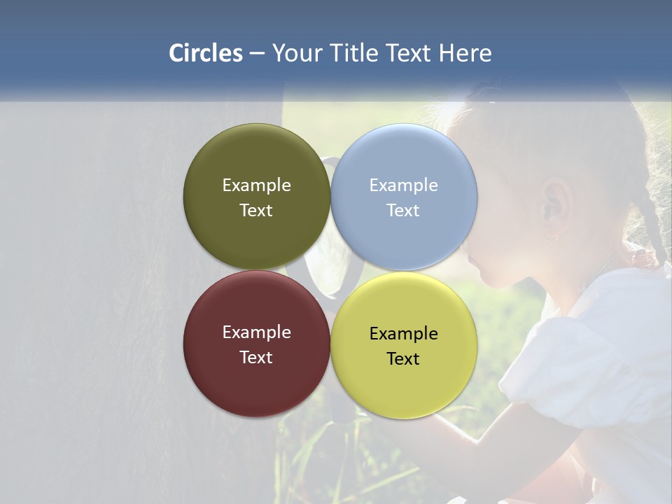 Girl With A Magnifying Glass PowerPoint Template