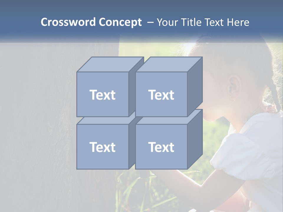 Girl With A Magnifying Glass PowerPoint Template