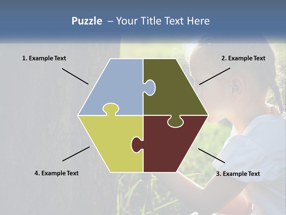 Girl With A Magnifying Glass PowerPoint Template