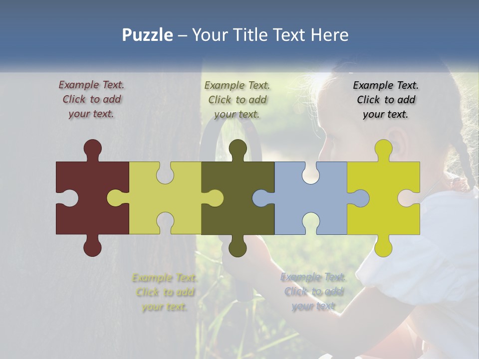 Girl With A Magnifying Glass PowerPoint Template