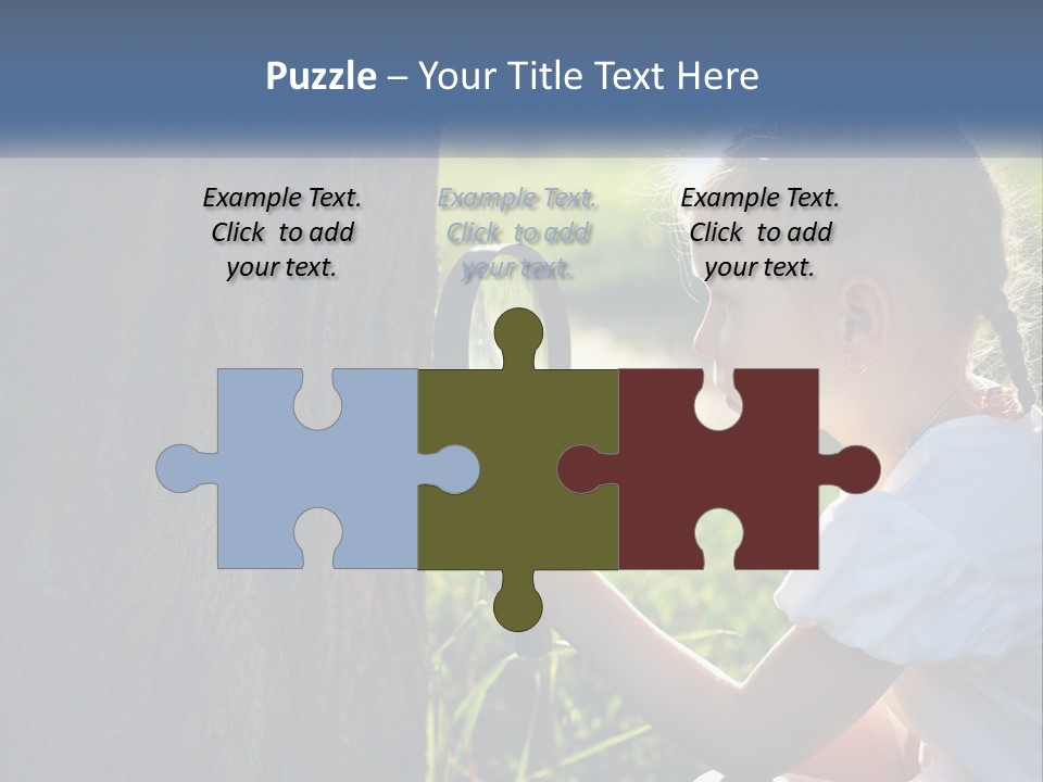 Girl With A Magnifying Glass PowerPoint Template