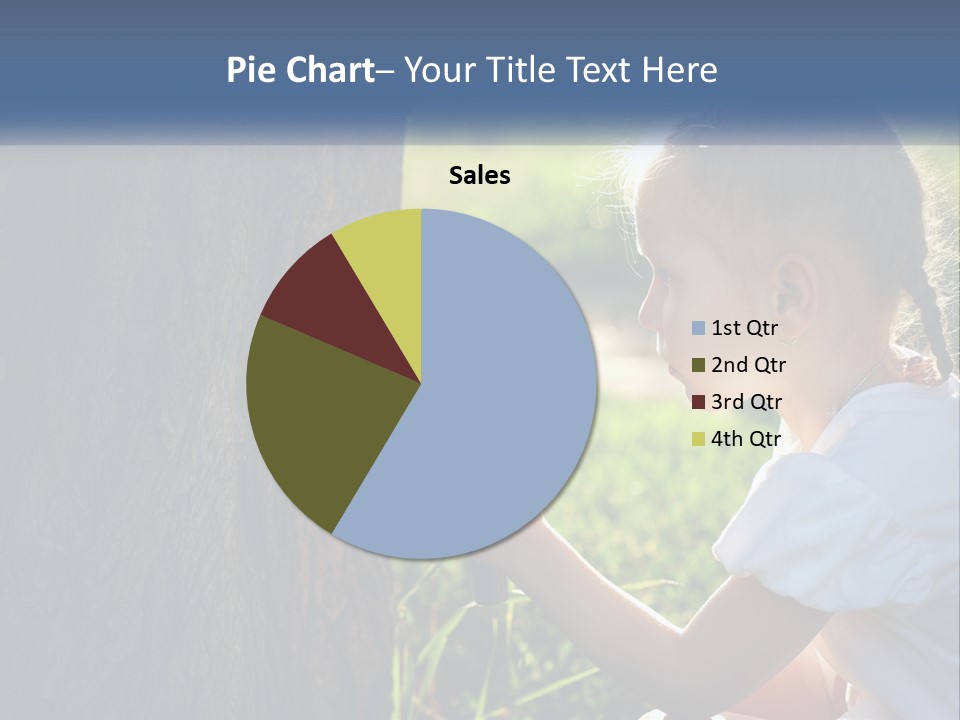Girl With A Magnifying Glass PowerPoint Template