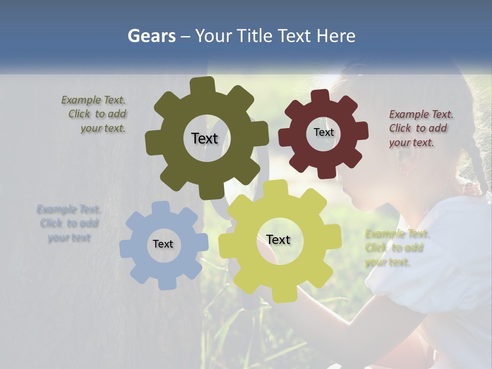 Girl With A Magnifying Glass PowerPoint Template