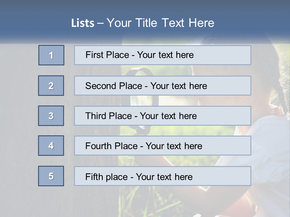 Girl With A Magnifying Glass PowerPoint Template