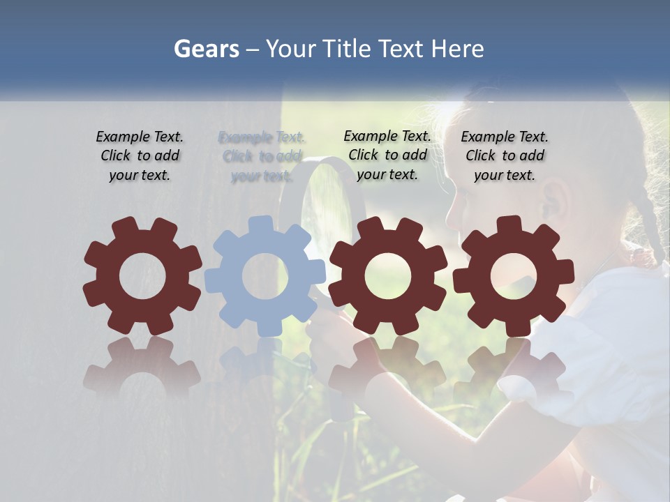 Girl With A Magnifying Glass PowerPoint Template