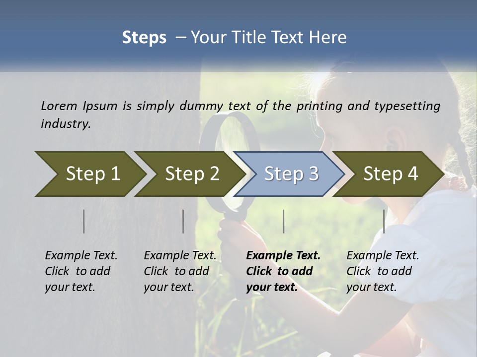 Girl With A Magnifying Glass PowerPoint Template