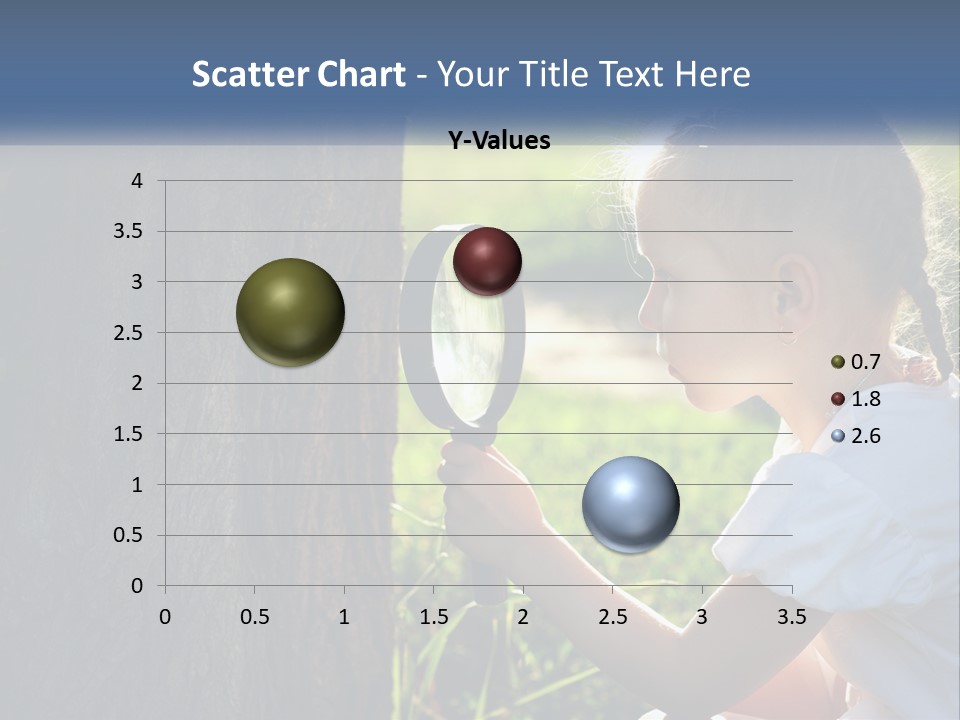 Girl With A Magnifying Glass PowerPoint Template