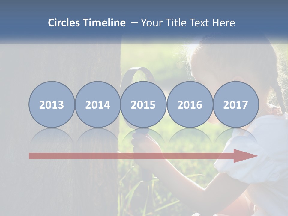 Girl With A Magnifying Glass PowerPoint Template