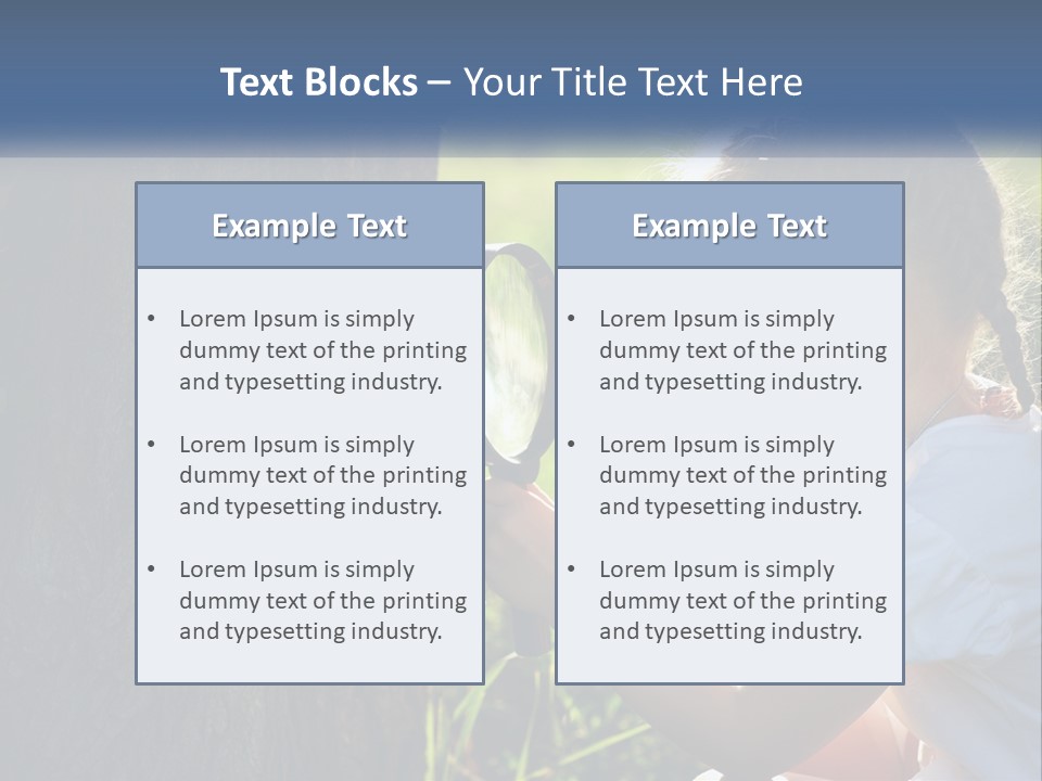 Girl With A Magnifying Glass PowerPoint Template