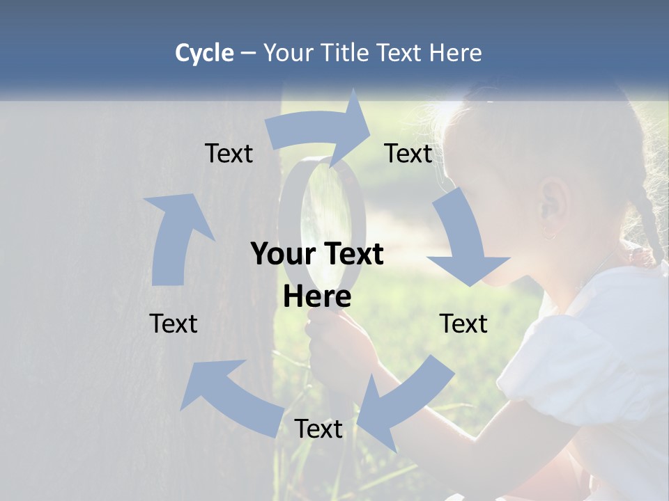 Girl With A Magnifying Glass PowerPoint Template