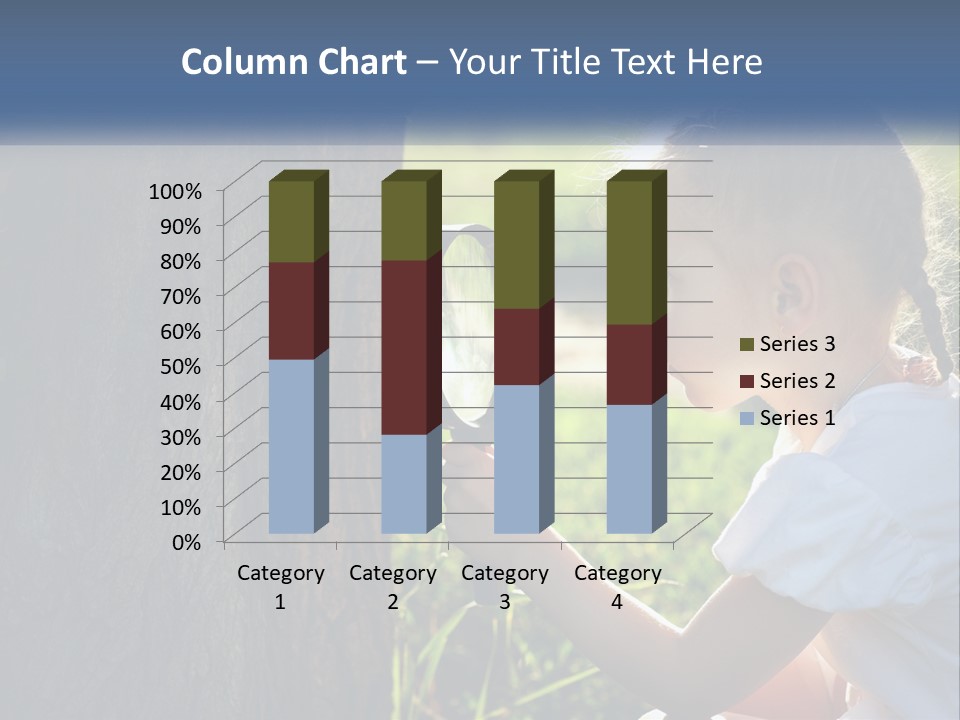 Girl With A Magnifying Glass PowerPoint Template