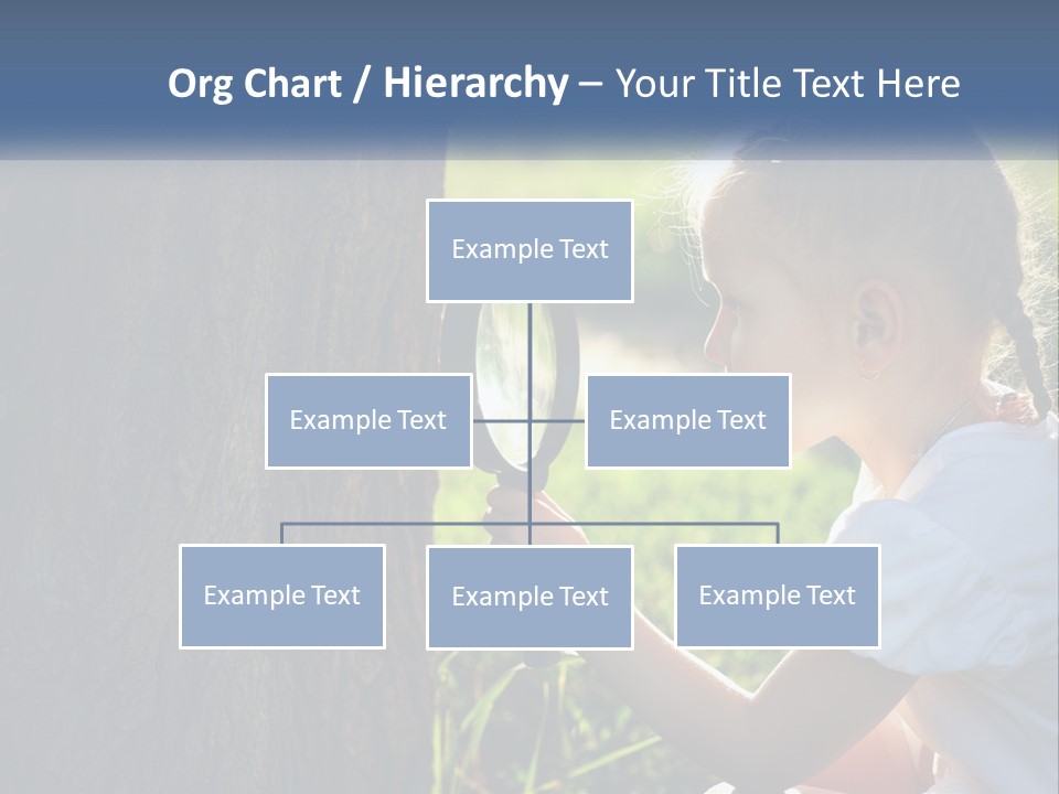 Girl With A Magnifying Glass PowerPoint Template