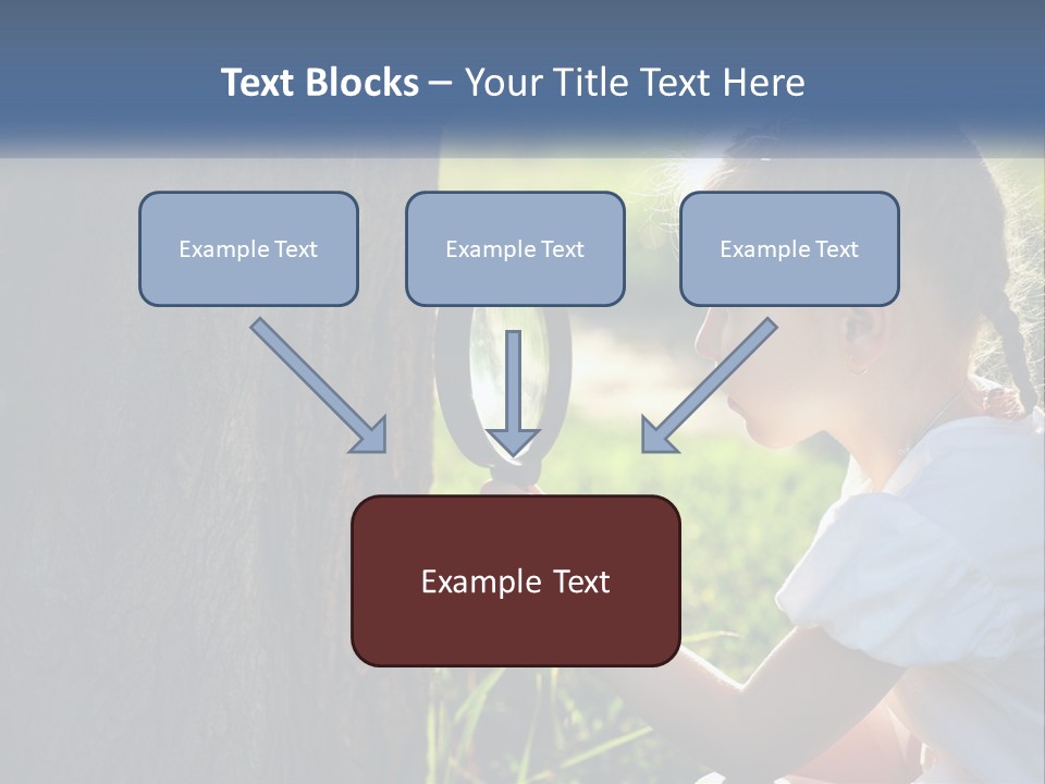 Girl With A Magnifying Glass PowerPoint Template