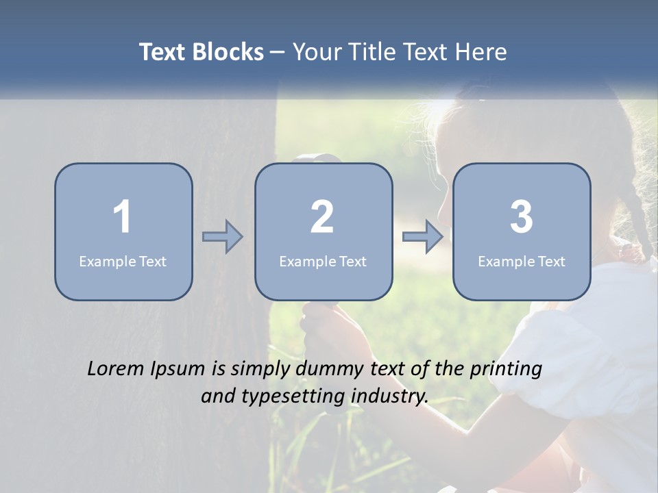 Girl With A Magnifying Glass PowerPoint Template