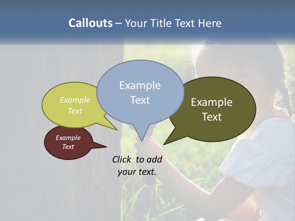 Girl With A Magnifying Glass PowerPoint Template