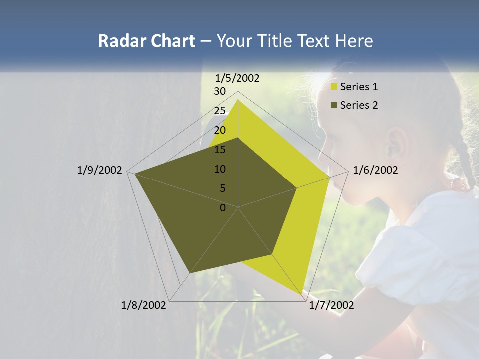 Girl With A Magnifying Glass PowerPoint Template