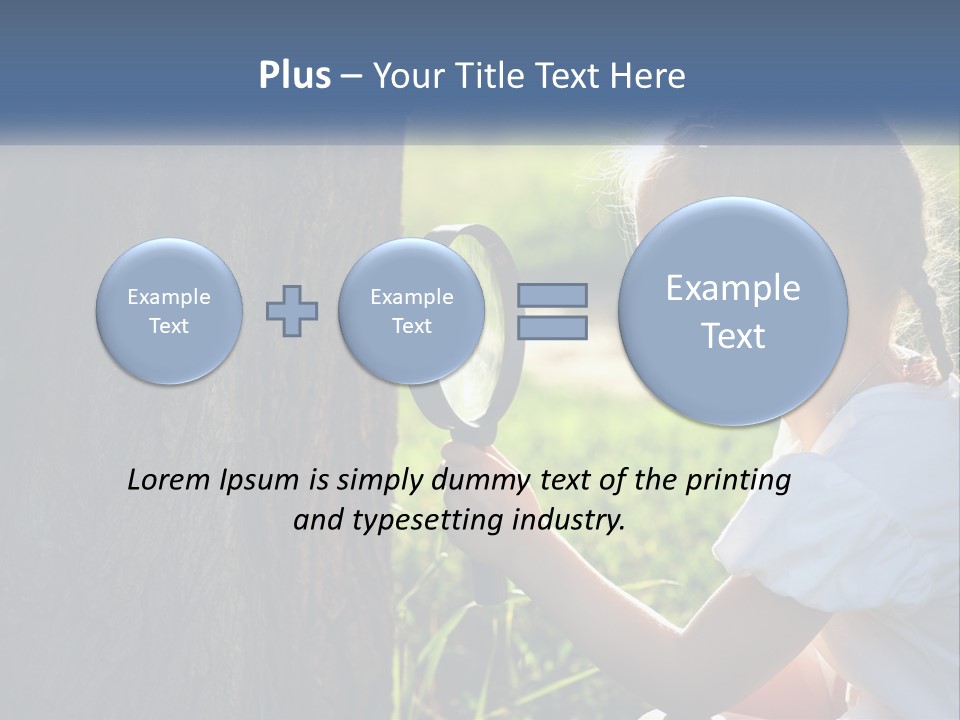 Girl With A Magnifying Glass PowerPoint Template