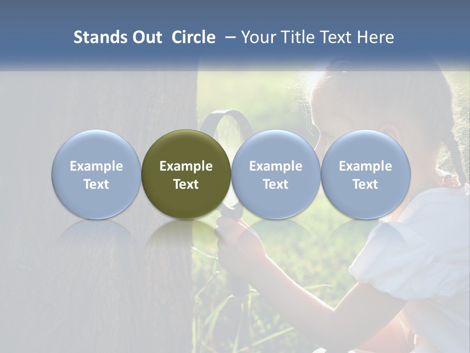 Girl With A Magnifying Glass PowerPoint Template