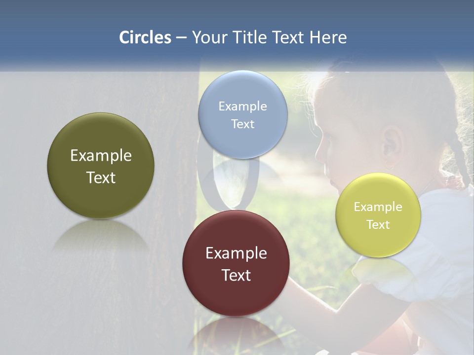 Girl With A Magnifying Glass PowerPoint Template