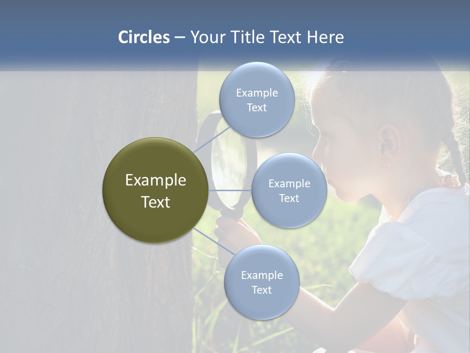 Girl With A Magnifying Glass PowerPoint Template