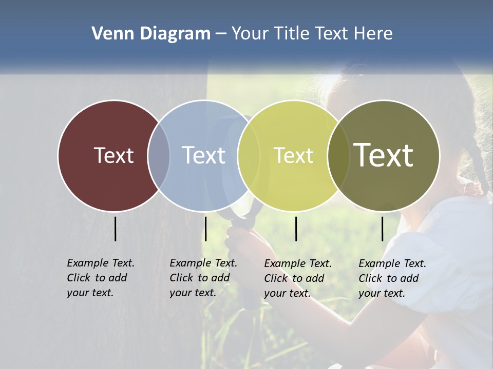 Girl With A Magnifying Glass PowerPoint Template