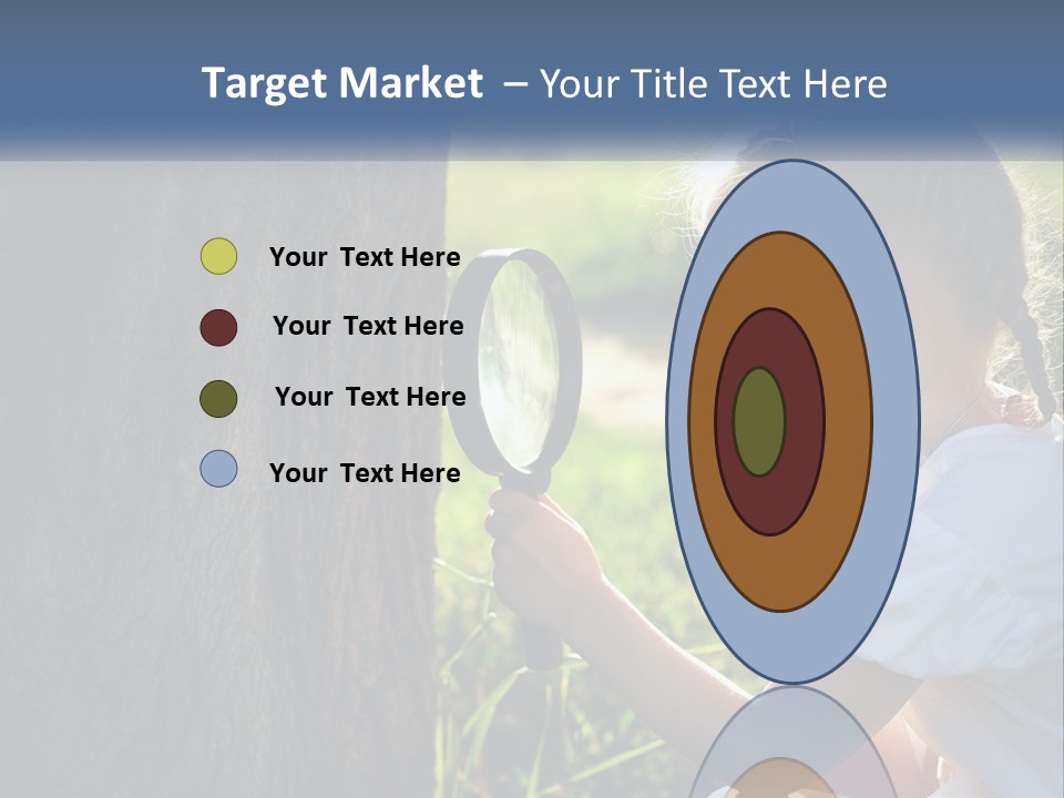 Girl With A Magnifying Glass PowerPoint Template