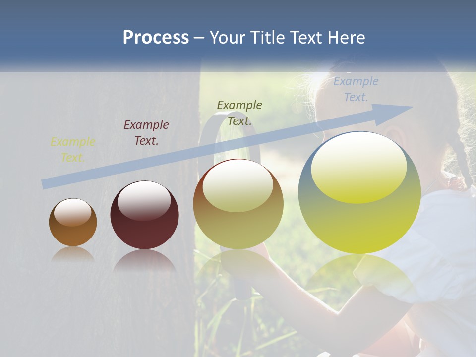 Girl With A Magnifying Glass PowerPoint Template