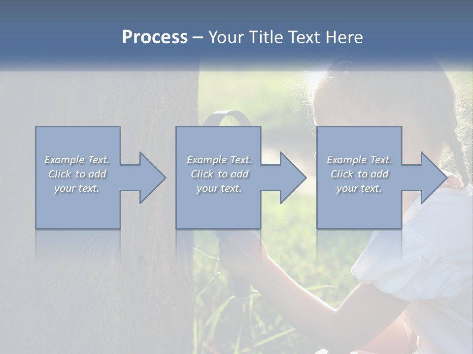 Girl With A Magnifying Glass PowerPoint Template