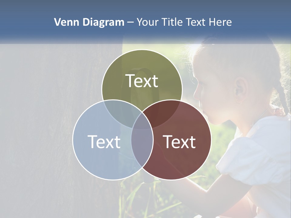 Girl With A Magnifying Glass PowerPoint Template