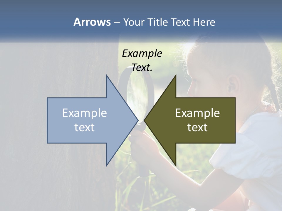 Girl With A Magnifying Glass PowerPoint Template