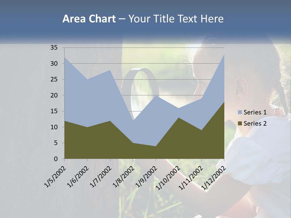 Girl With A Magnifying Glass PowerPoint Template