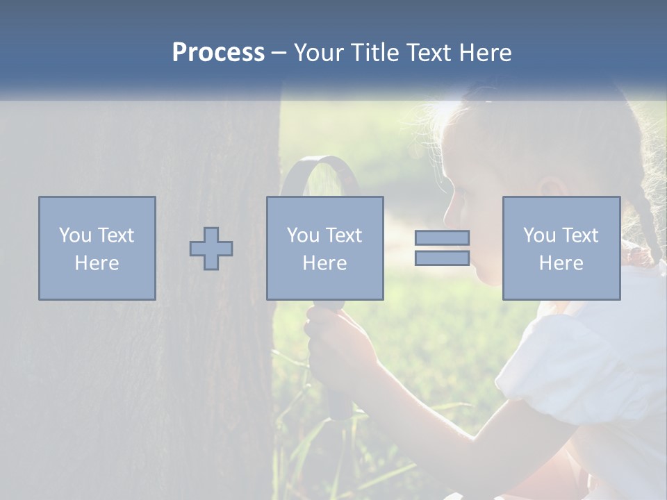 Girl With A Magnifying Glass PowerPoint Template