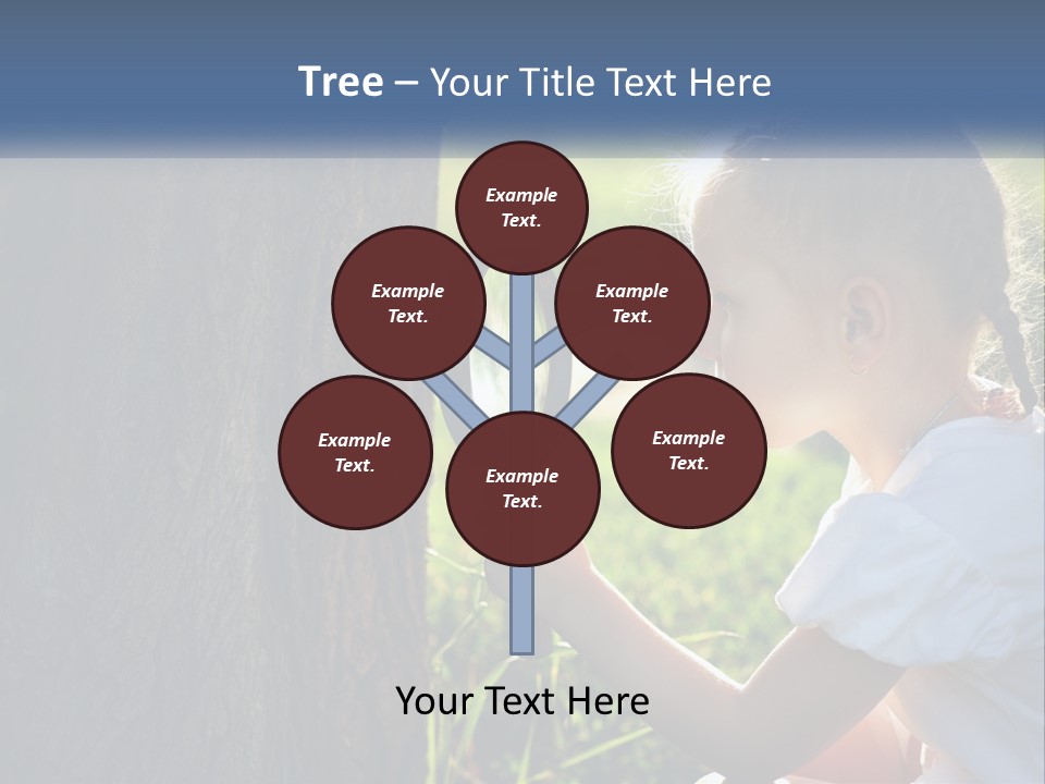 Girl With A Magnifying Glass PowerPoint Template