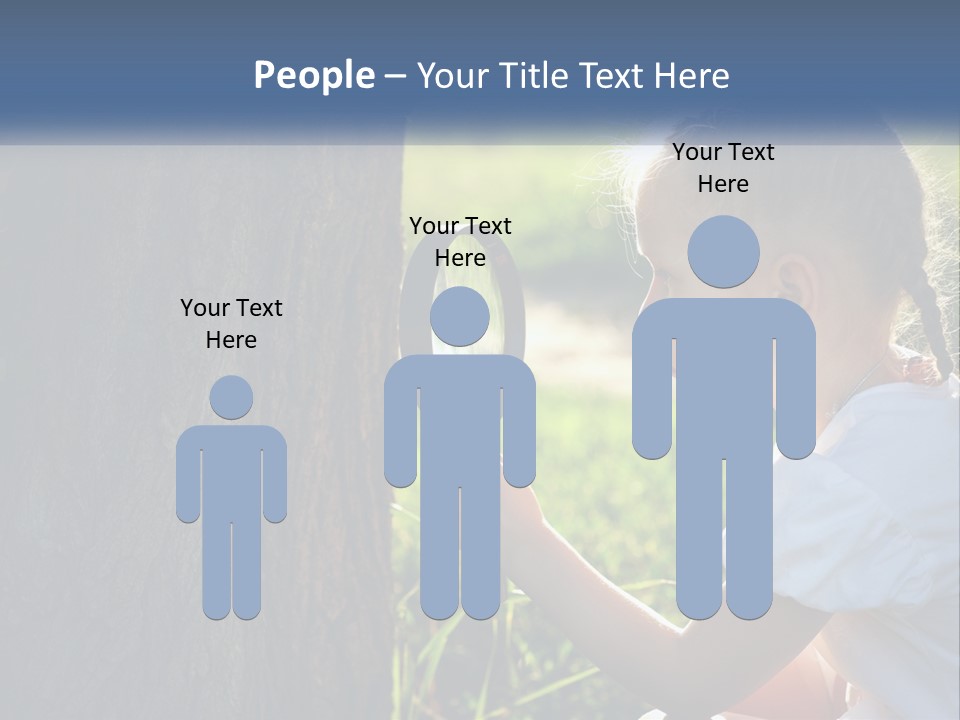 Girl With A Magnifying Glass PowerPoint Template