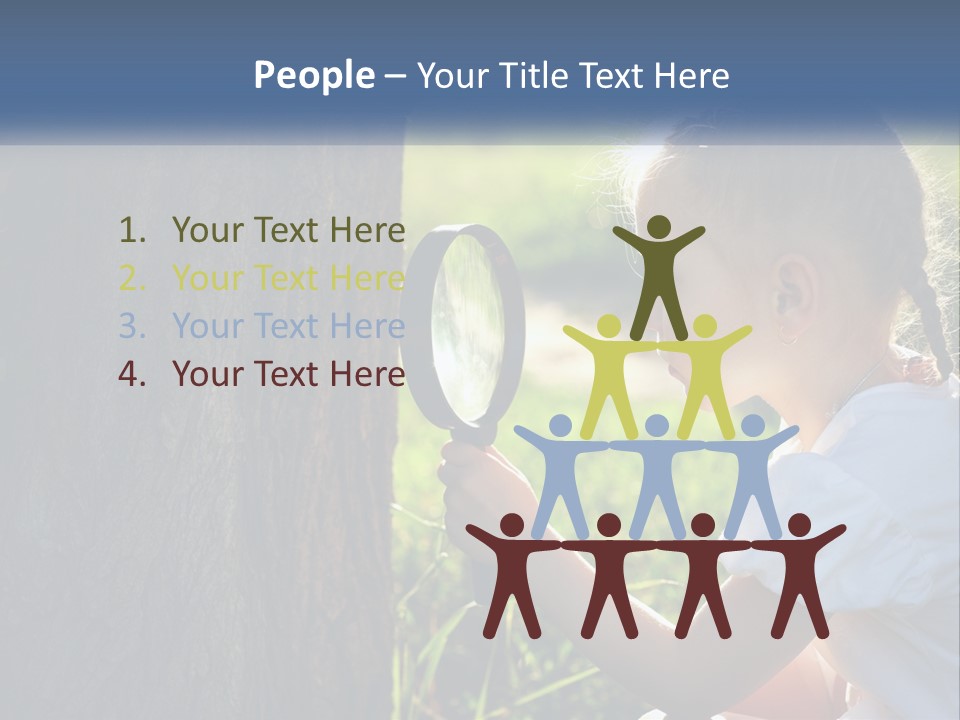 Girl With A Magnifying Glass PowerPoint Template