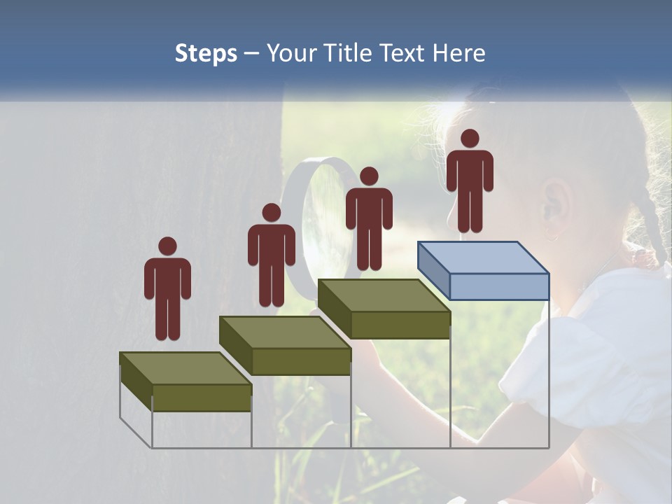 Girl With A Magnifying Glass PowerPoint Template