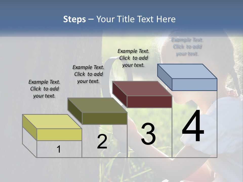 Girl With A Magnifying Glass PowerPoint Template