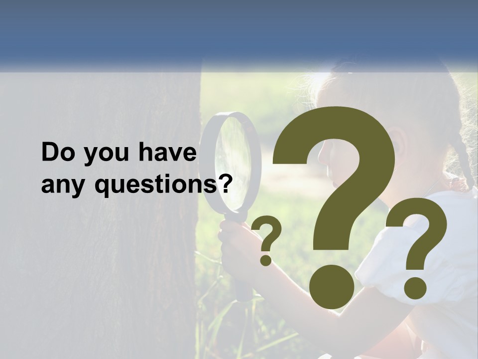 Girl With A Magnifying Glass PowerPoint Template